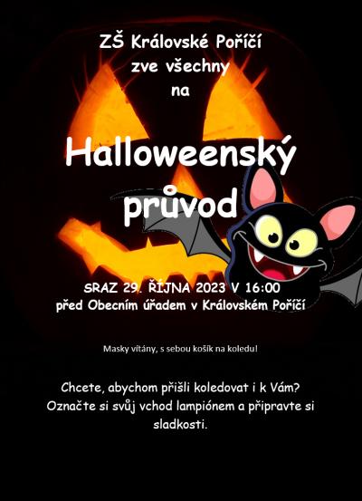Základní škola zve na Halloweenský průvod (Plakát na akci)
